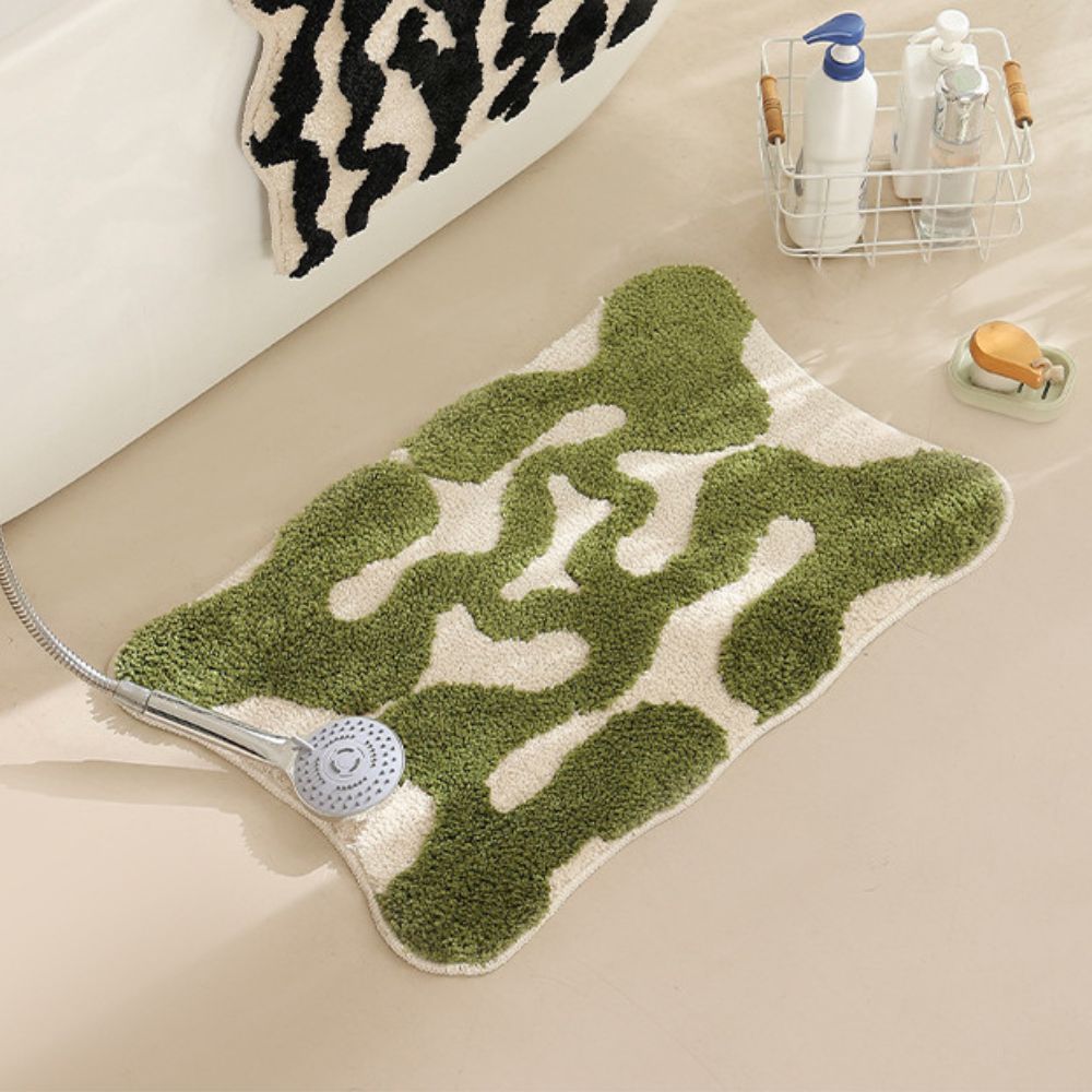 Moroccan Patterned Non-Slip Bath Mat - Soft Fabric Design