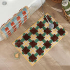 Moroccan Patterned Non-Slip Bath Mat - Soft Fabric Design
