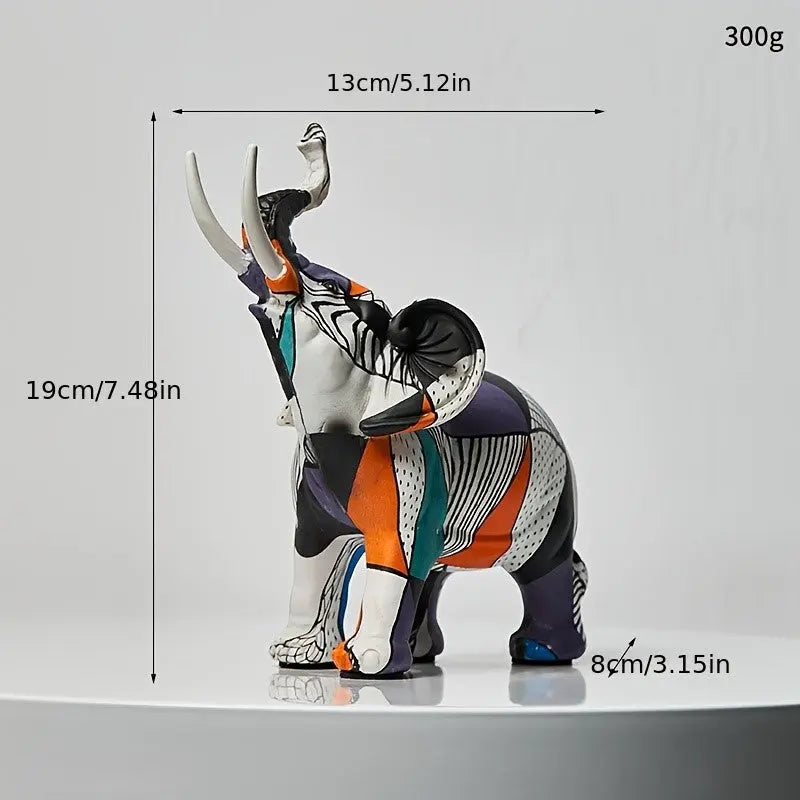 Colorful Artisan Elephant Sculpture for Home Decor