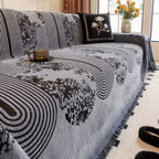 Modern Mosaic Pattern Sofa Slipcover - Soft Chenille Fabric