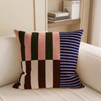 Double-Sided Print Cushion Cover with Colorful Mosaic Stripes