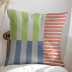 Double-Sided Print Cushion Cover with Colorful Mosaic Stripes