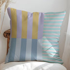 Double-Sided Print Cushion Cover with Colorful Mosaic Stripes