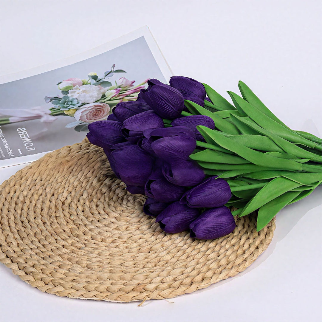 Realistic Touch Tulip Bouquet with Artificial Flowers for Mother's Day