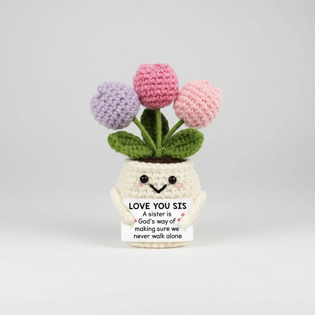Handcrafted Crochet Flower Desk Decoration for Mother's Day Gifts