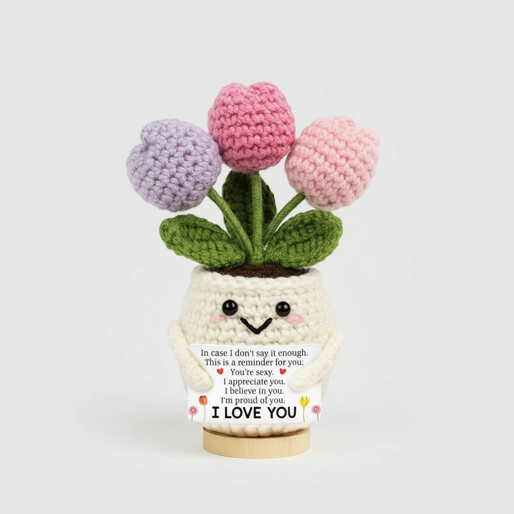 Handcrafted Crochet Flower Desk Decoration for Mother's Day Gifts