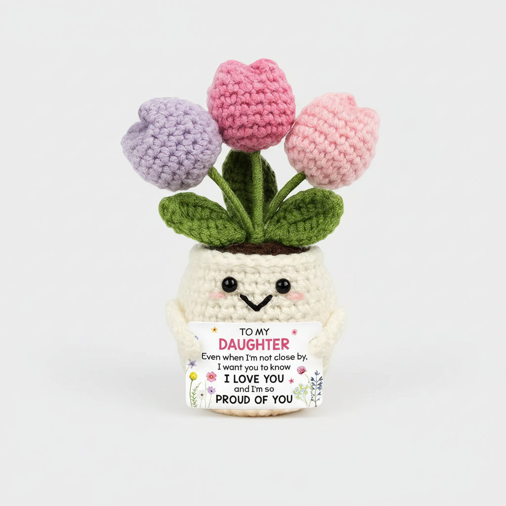 Handcrafted Crochet Flower Desk Decoration for Mother's Day Gifts
