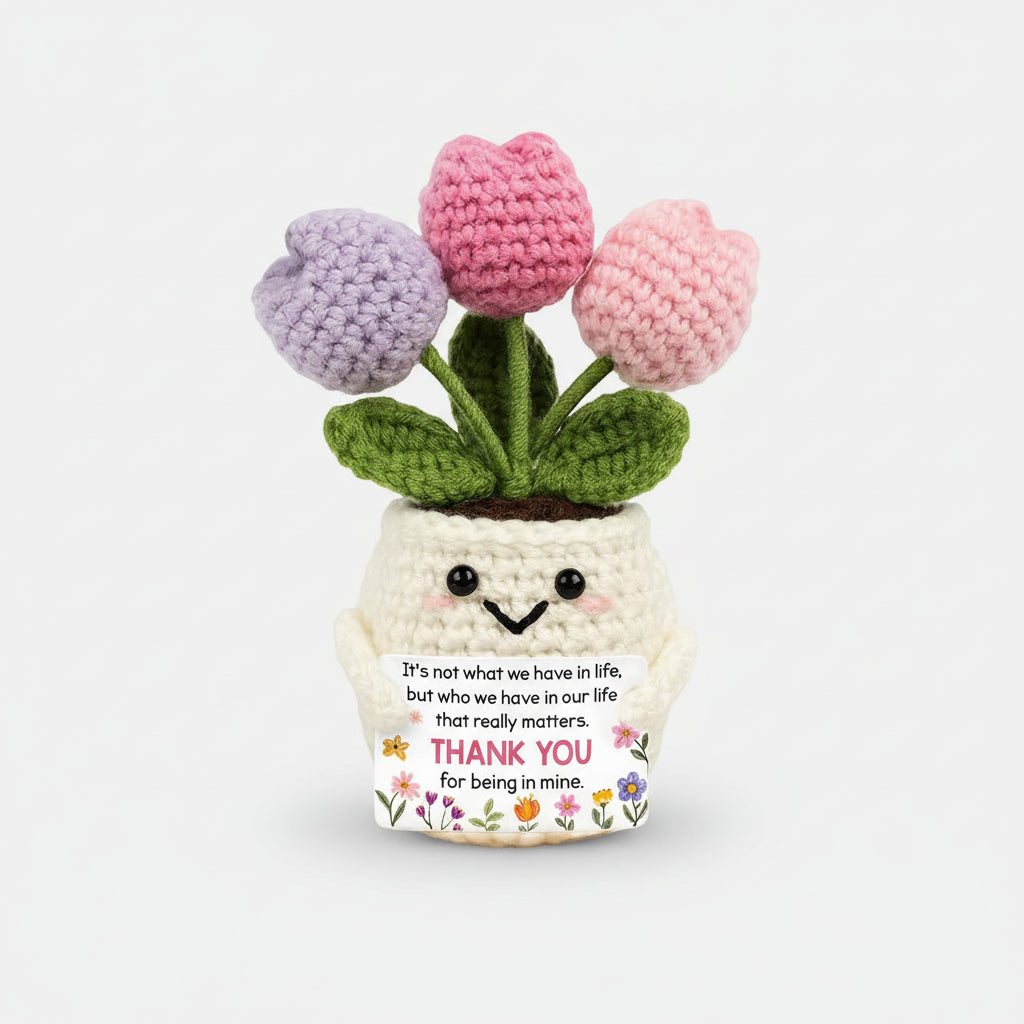 Handcrafted Crochet Flower Desk Decoration for Mother's Day Gifts