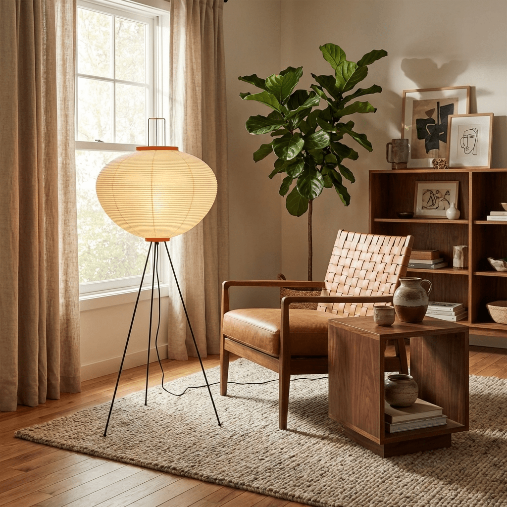 Elegant Modern Rice Paper Floor Lamp for Living Room - MulberryGlow Style