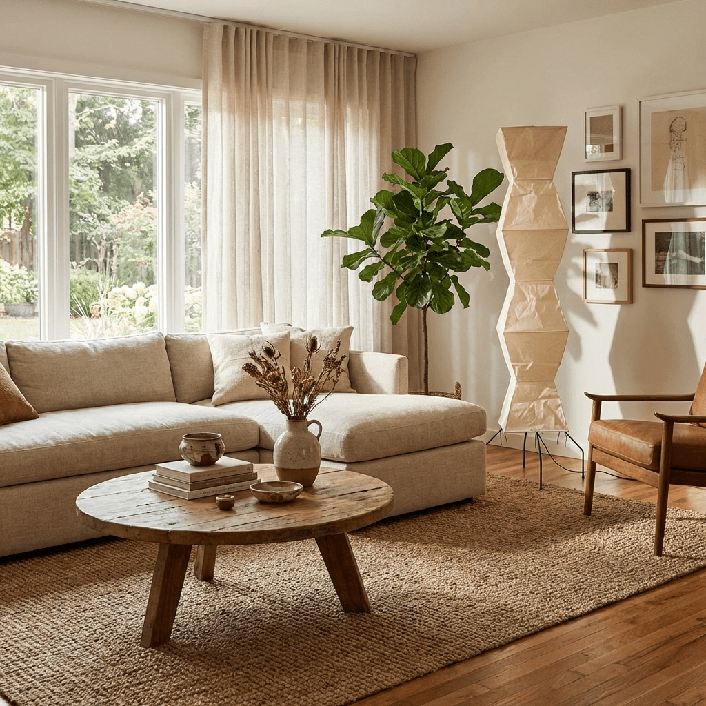 Elegant Modern Rice Paper Floor Lamp for Living Room - MulberryGlow Style