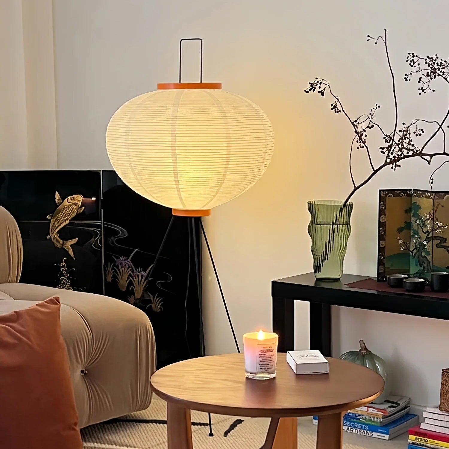 Elegant Modern Rice Paper Floor Lamp for Living Room - MulberryGlow Style