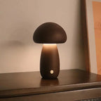 Touch-Controlled LED Night Light in Beech Wood - Cozy Mushroom Design