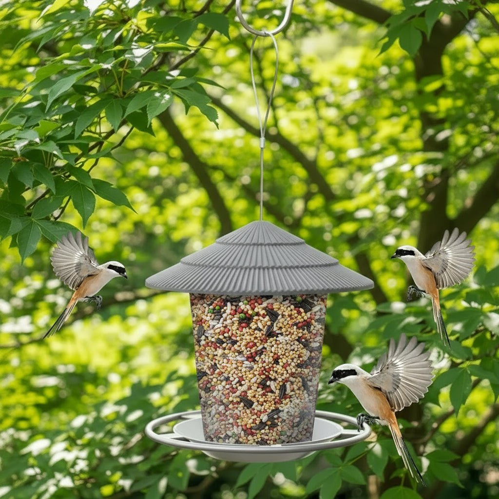 Weatherproof Hanging Bird Feeder with Multiple Ports
