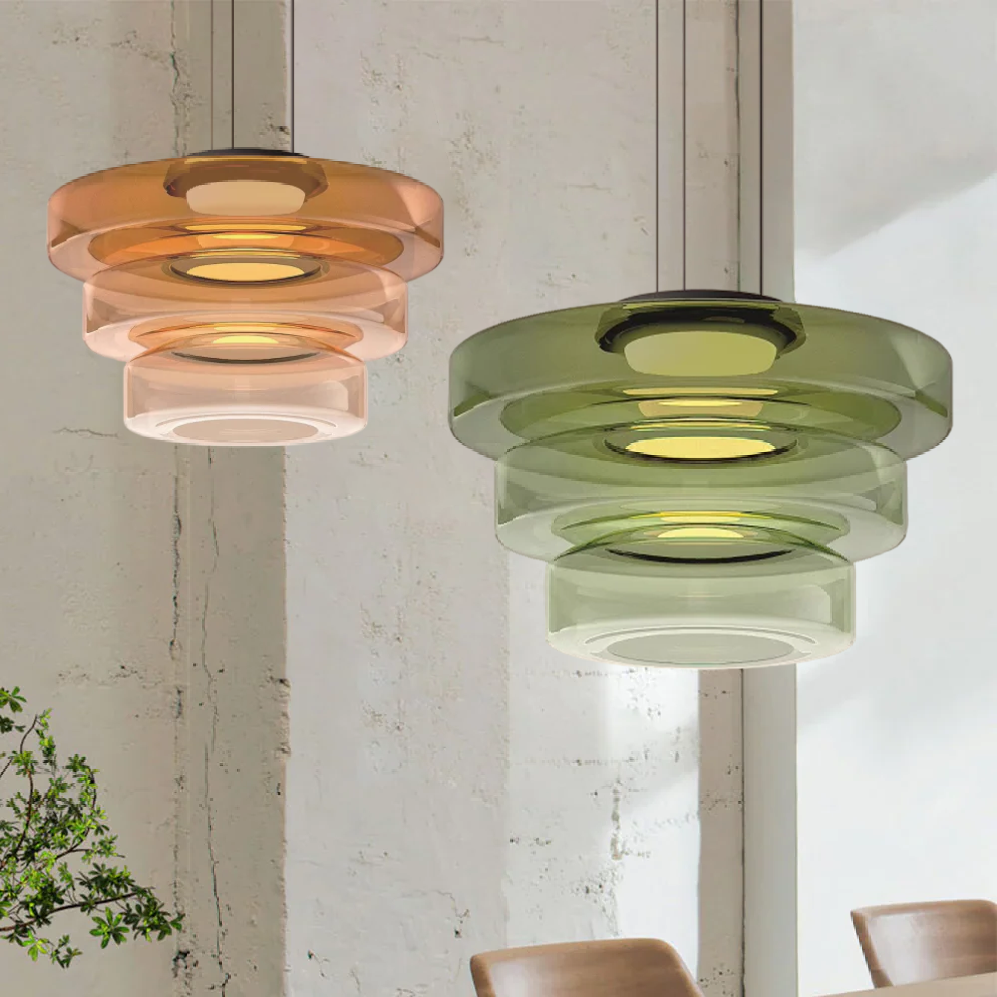 Bauhaus Inspired Hanging Light – Glass Pendant Fixture