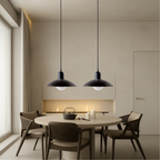 Ceiling Light Fixture with Curved Metal Shade - Hanging Design