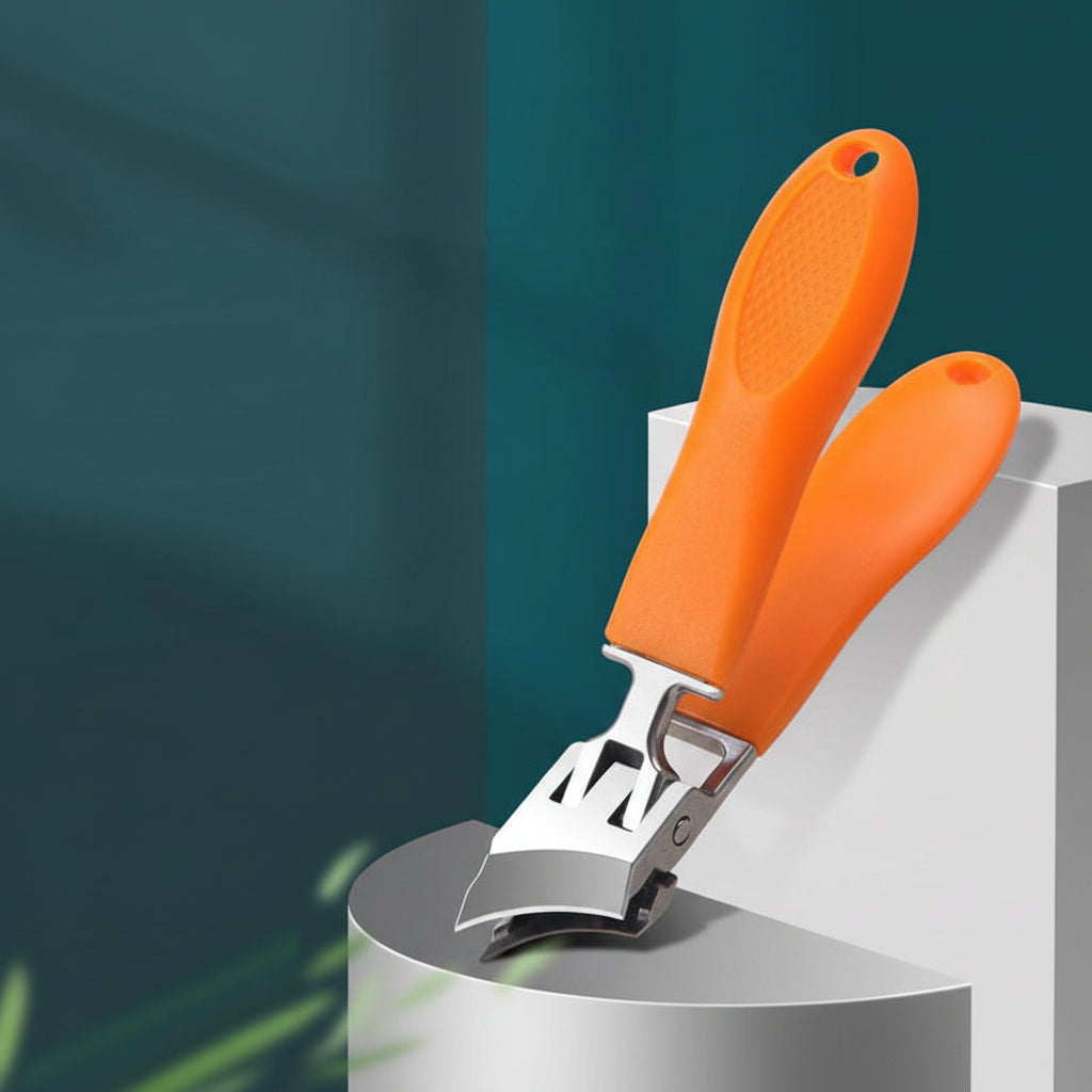 Stainless Steel Nail Clippers with Wide Jaw and Splash Guard