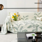 Stylish Cotton Blend Sofa Cover with Tassels - Non-Slip Chenille