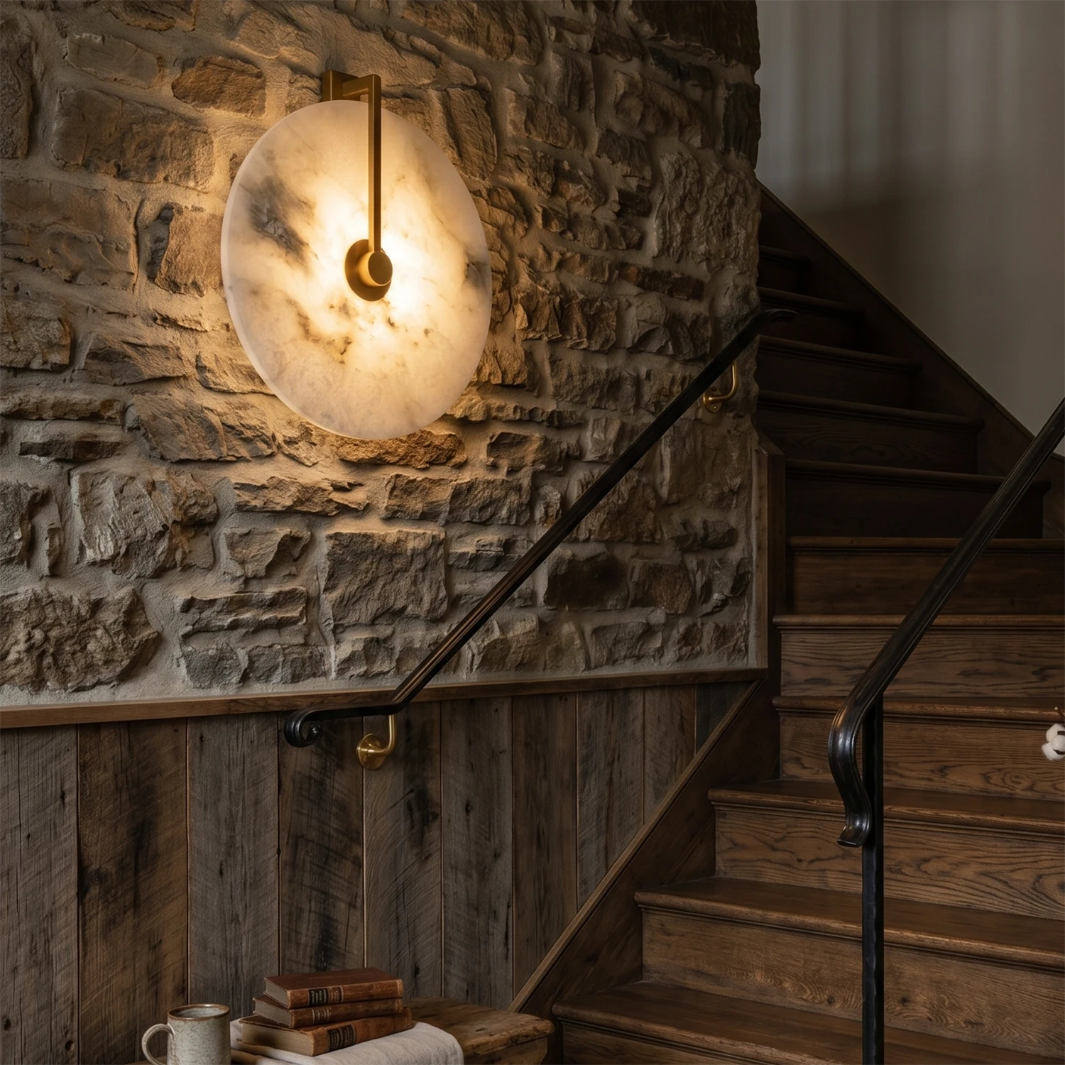 LED Wall Light in Natural Alabaster – Adjustable Color Temperature for Modern Spaces
