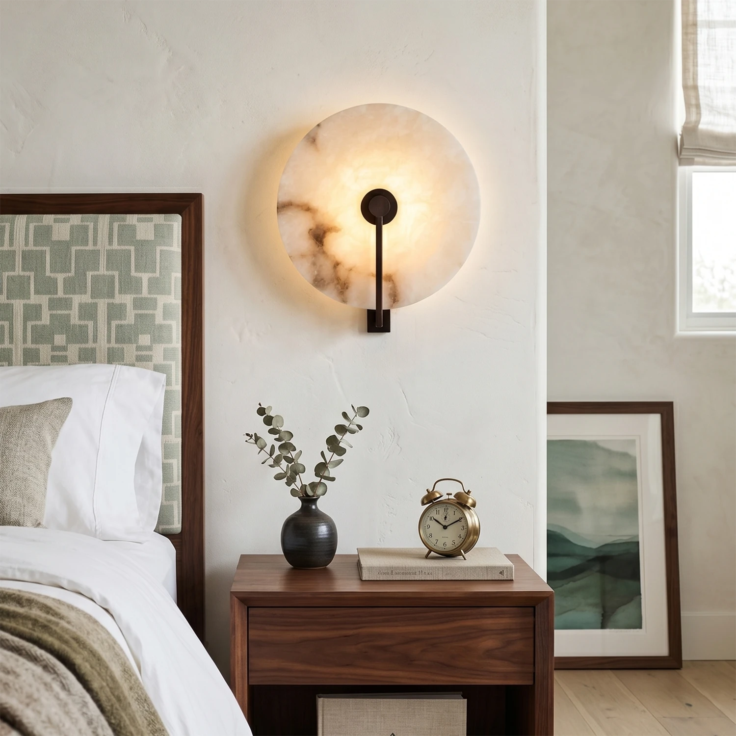 LED Wall Light in Natural Alabaster – Adjustable Color Temperature for Modern Spaces