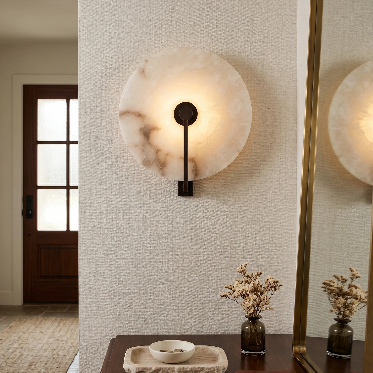 LED Wall Light in Natural Alabaster – Adjustable Color Temperature for Modern Spaces