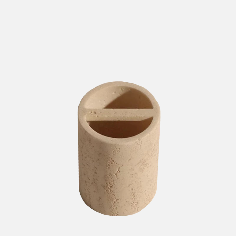 Beige Natural Travertine Stone Bathroom Accessory Collection