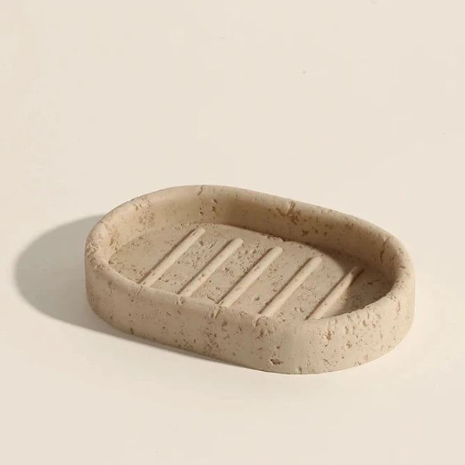 Beige Natural Travertine Stone Bathroom Accessory Collection