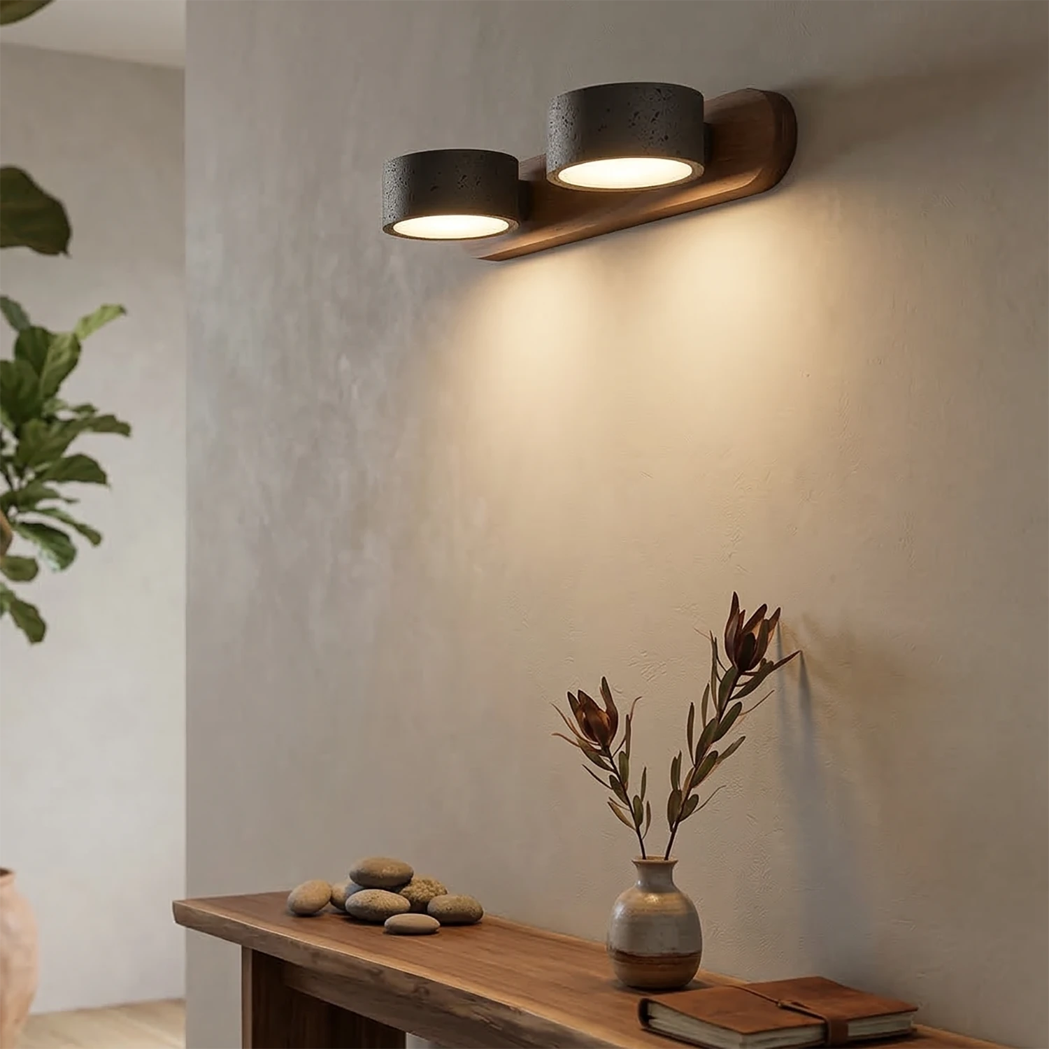 Adjustable LED Shade Natural Stone Wall Light – Modern Sconce for Home