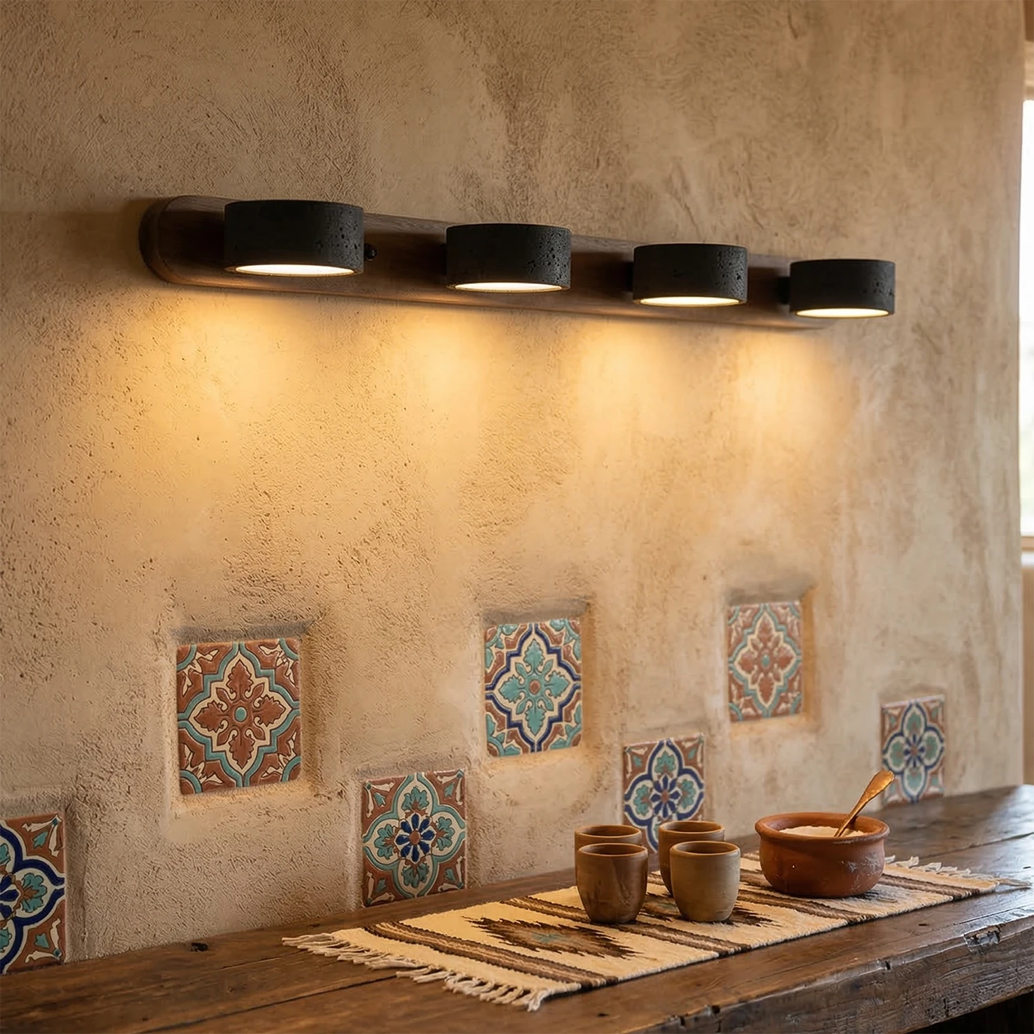 Adjustable LED Shade Natural Stone Wall Light – Modern Sconce for Home