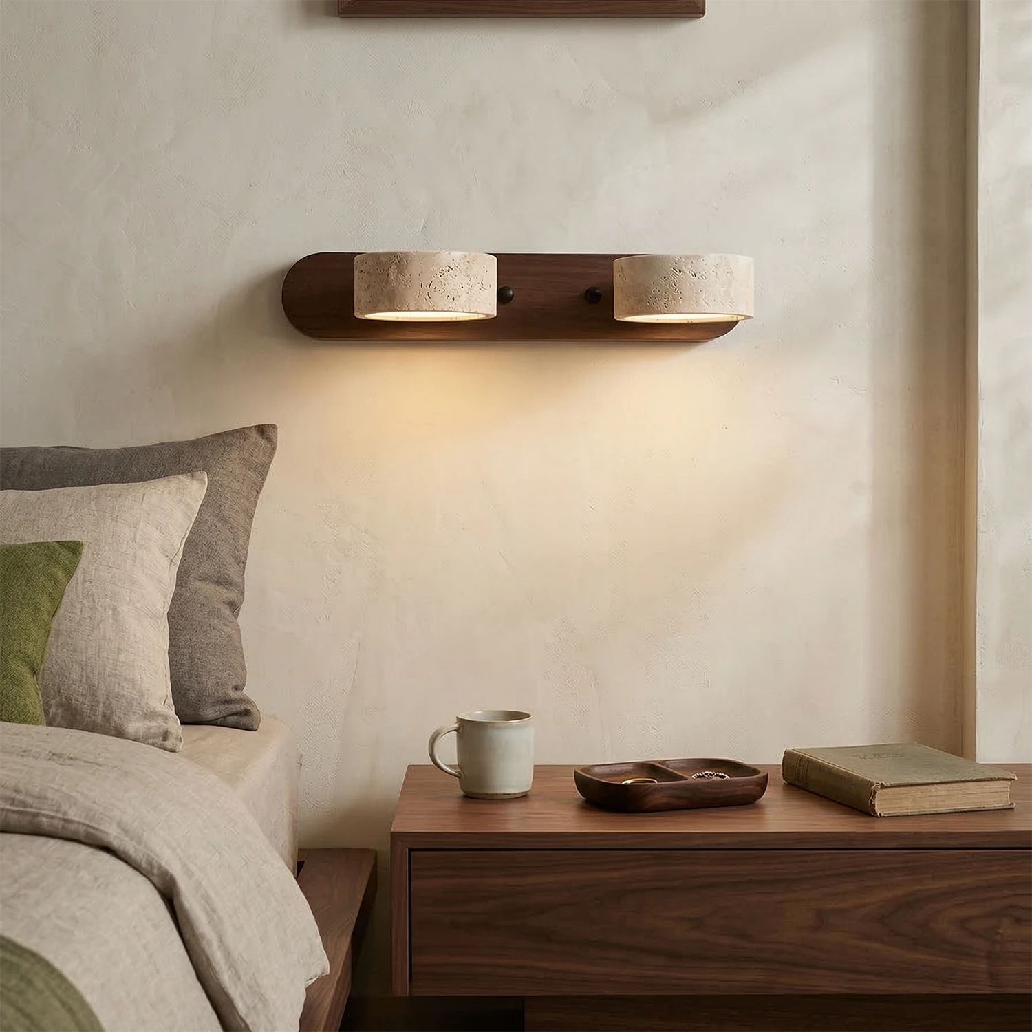 Adjustable LED Shade Natural Stone Wall Light – Modern Sconce for Home