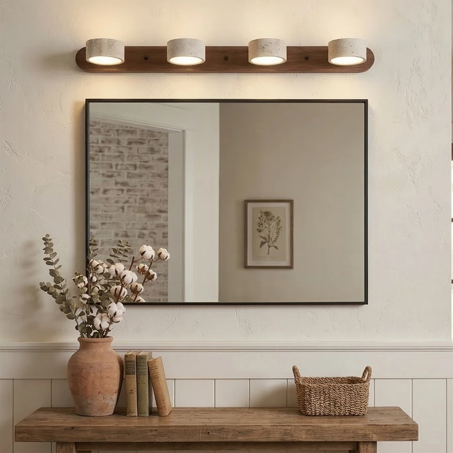 Adjustable LED Shade Natural Stone Wall Light – Modern Sconce for Home