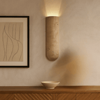 Sculptural Stone Wall Light Fixture