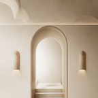 Sculptural Stone Wall Light Fixture