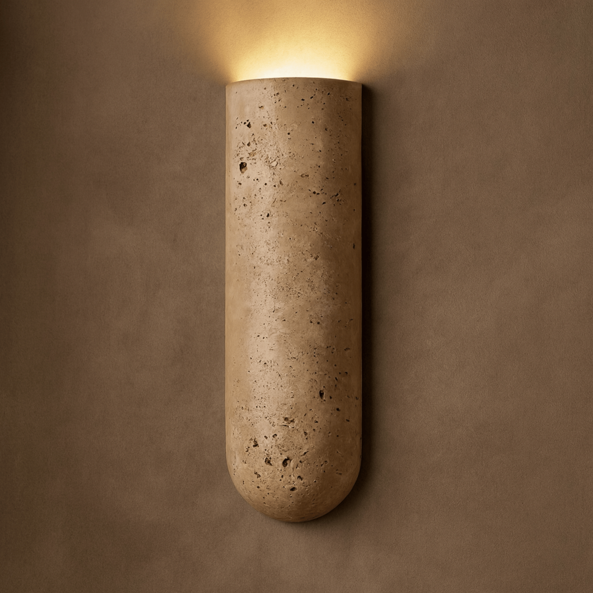 Sculptural Stone Wall Light Fixture