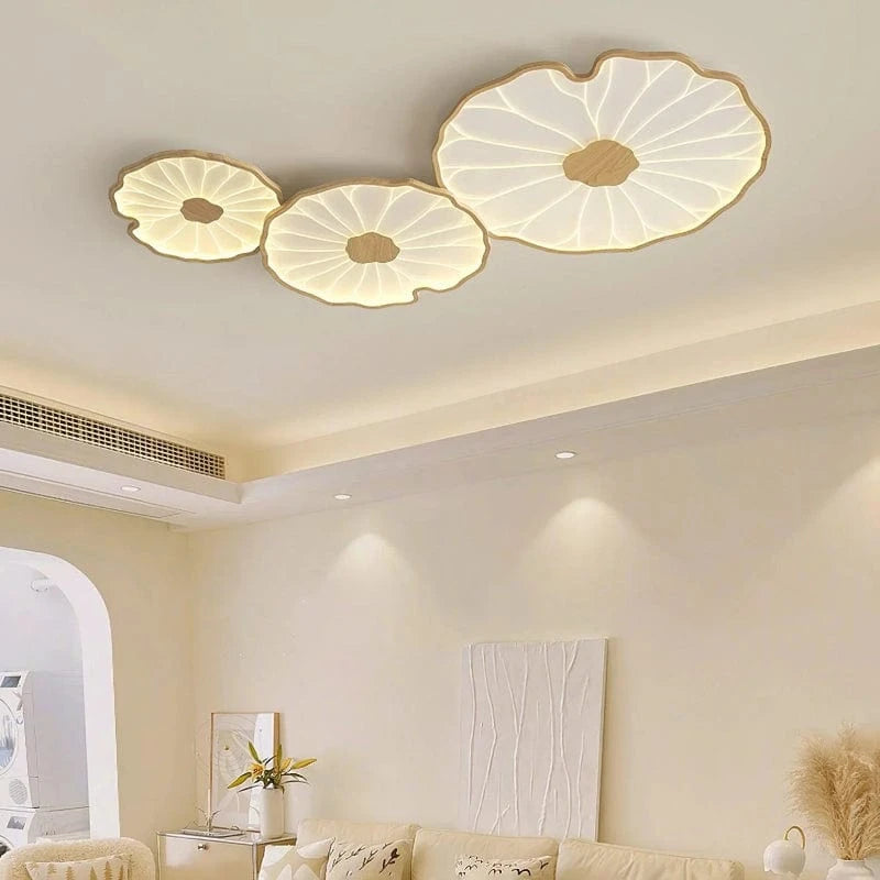 Flush Mount Ceiling Light with Adjustable Color Temperature – Lotus Leaf Design for Contemporary Home Decor