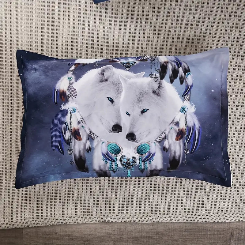 Majestic Wolf-Themed Comforter Set for Serene Spaces