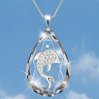 Boho Jewelry Glass Teardrop Pendant Necklace for Mother's Day
