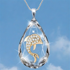 Boho Jewelry Glass Teardrop Pendant Necklace for Mother's Day