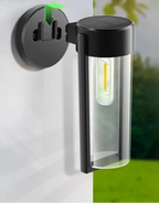 Black Outdoor Solar Lantern for Walls with Light Sensor