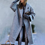Long Trench Coat for Women - Winter Outerwear