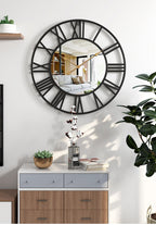 Large Decorative Wall Clock with Mirror Finish for Elegant Home Style