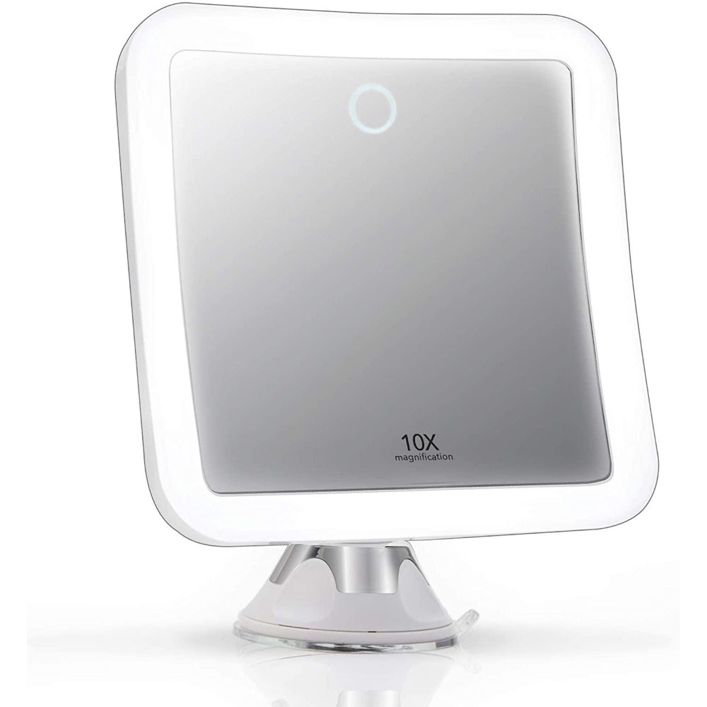 Lighted Makeup Mirror with 10X Magnification and LED Illumination