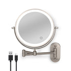 360° Rotating Shower Mirror with Adjustable LED Light for Shaving