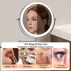 360° Rotating Shower Mirror with Adjustable LED Light for Shaving