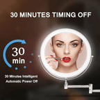LED Lighted Makeup Mirror with 10X Magnification for Detailed Grooming