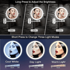 LED Lighted Makeup Mirror with 10X Magnification for Detailed Grooming
