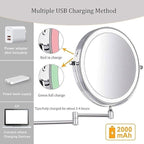 LED Lighted Makeup Mirror with 10X Magnification for Detailed Grooming