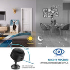 Compact Surveillance Camera with Night Vision and Magnetic Mount for Home Security