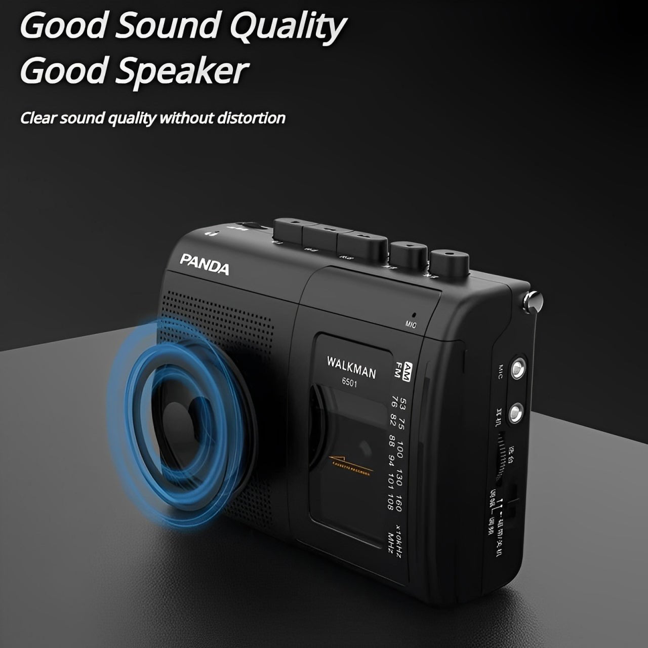 Compact Tape Recorder with Dual Power and Multiple Audio Modes