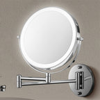 360° Rotating Shower Mirror with Adjustable LED Lighting for Shaving