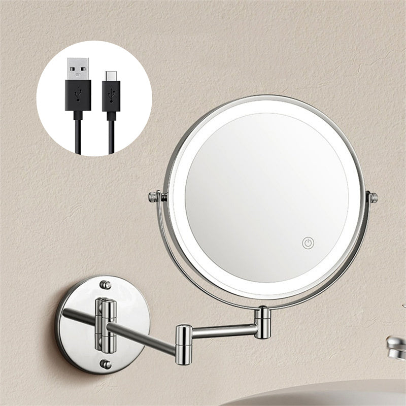 360° Rotating Shower Mirror with Adjustable LED Lighting for Shaving
